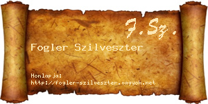 Fogler Szilveszter névjegykártya