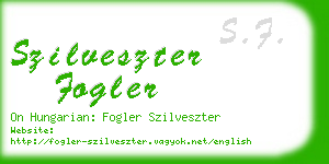 szilveszter fogler business card